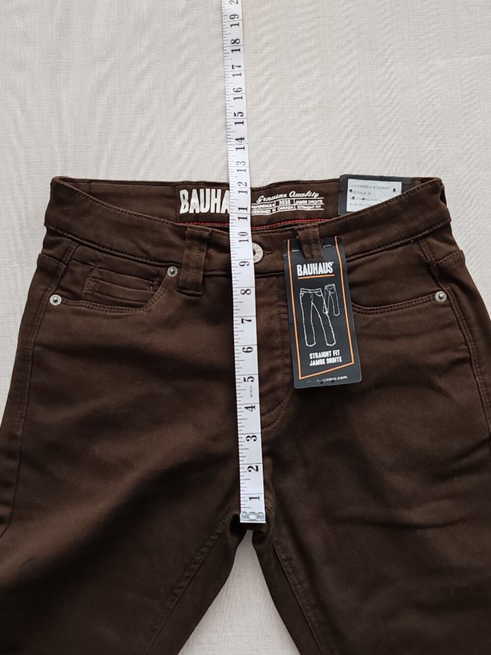 Bauhaus Denimworks BH-3035-SKT Men's Straight Fit Pants - Brown - 28x33 - Picture 7 of 15